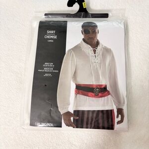 Halloween Pirate Shirt Costume / Chemise, Adult S /M  Fits up to Size 42 NEW